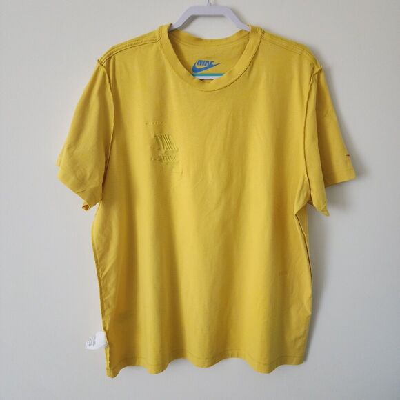"Nike Essentials Sport 2" Mens T-Shirt XXL Yellow Green Logo Short Sleeve Crew - Picture 6 of 11